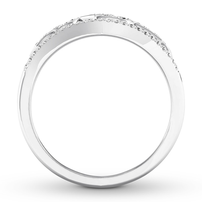 Diamond Ring 3/8 ct tw Round-cut White Gold Plated