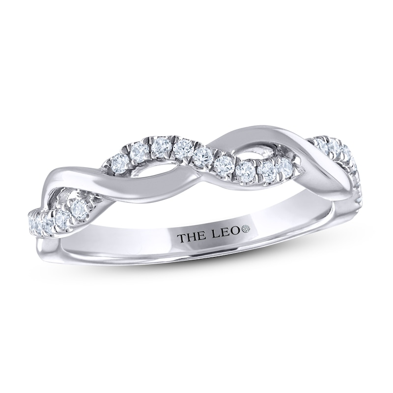 THE LEO Diamond Wedding Band 1/5 ct tw Round-cut White Gold Plated