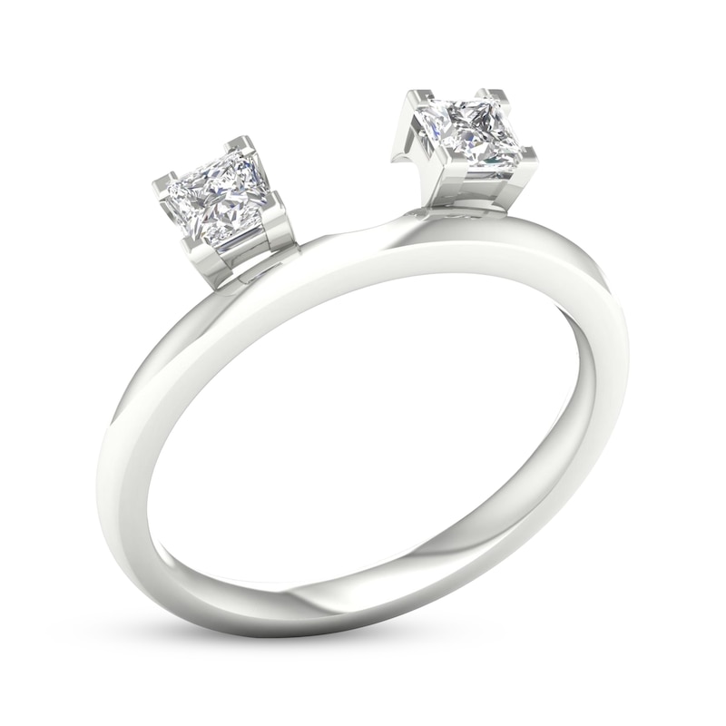 Princess-Cut Diamond Enhancer Ring 1/2 ct tw White Gold Plated