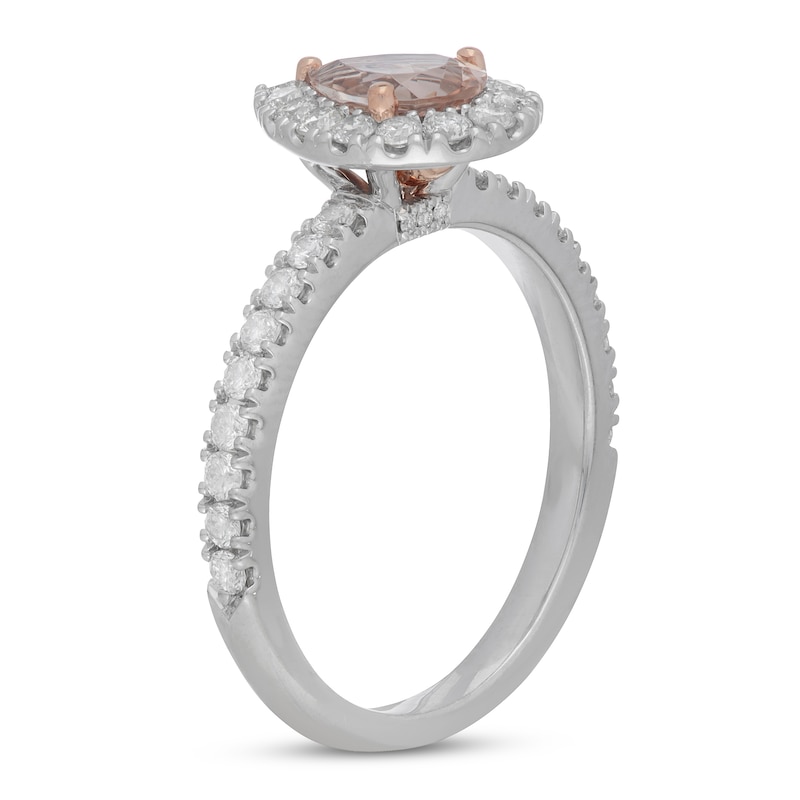 Neil Lane Pear-Shaped Morganite Engagement Ring 5/8 ct tw Diamonds Two-Tone Gold Plated