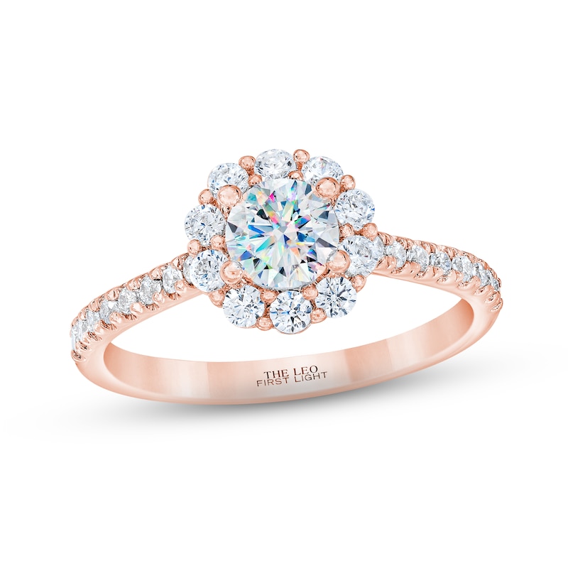 THE LEO First Light Diamond Engagement Ring 1 ct tw Rose Gold Plated
