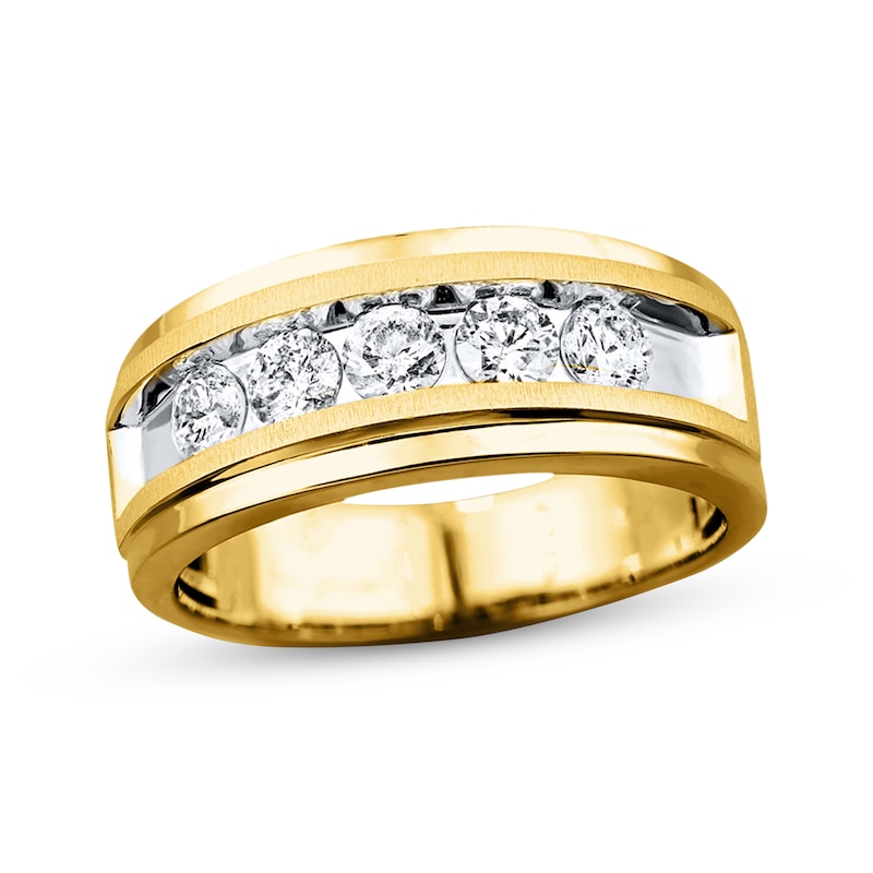 Men's Diamond Wedding Band 1 ct tw Yellow Gold Plated