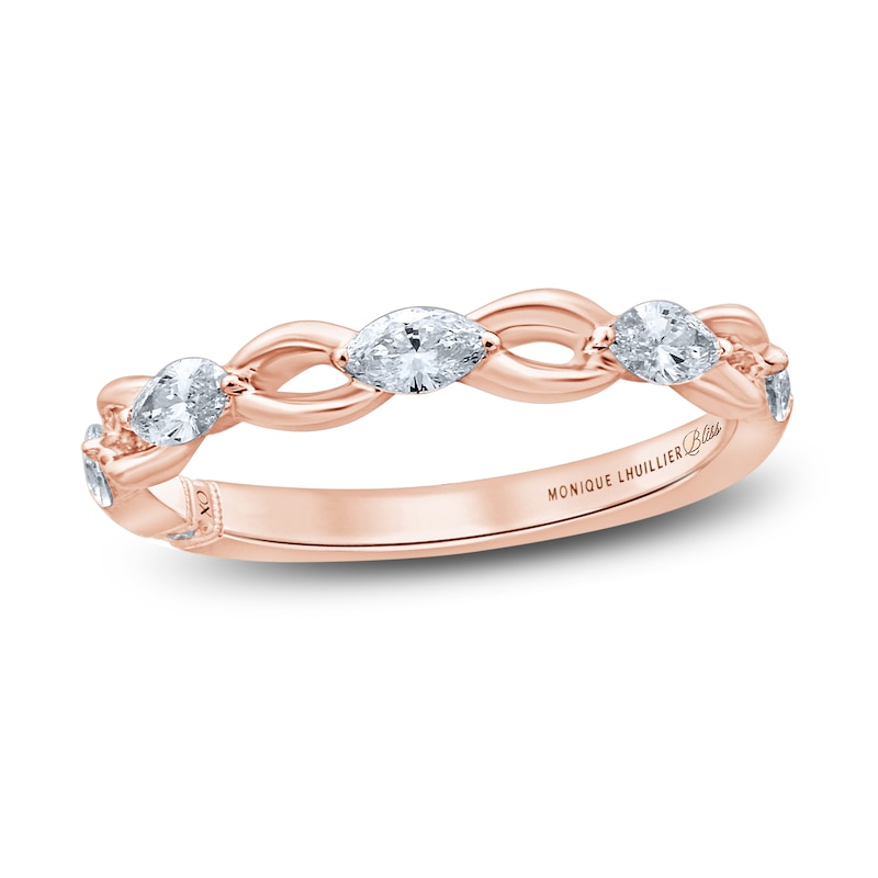 Monique Lhuillier Bliss Diamond Anniversary Band 1/2 ct tw Marquise & Round-cut Rose Gold Plated