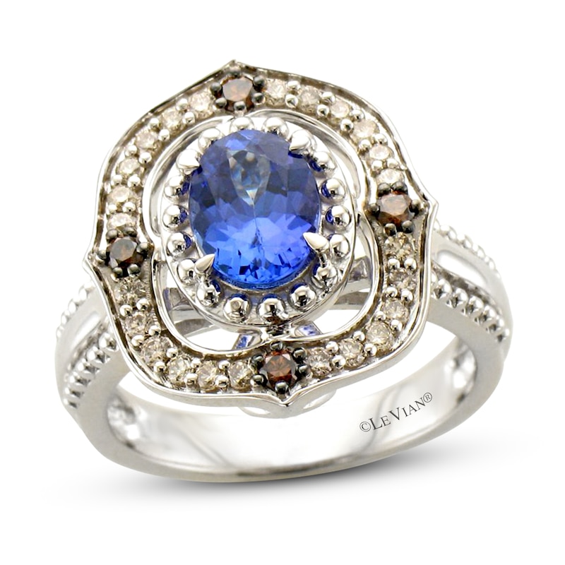 Le Vian Creme Brulee Tanzanite Ring 3/8 ct tw Diamonds Vanilla Gold Plated - Size 7