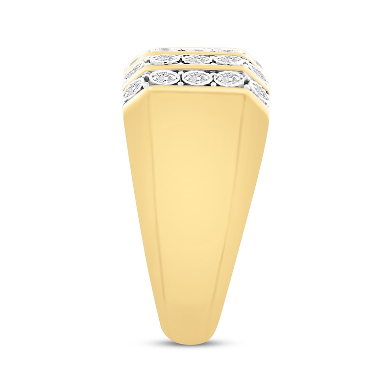 Men's Diamond Fashion Ring 1 ct tw Round-cut Yellow Gold Plated