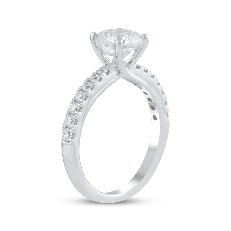 Lab-Created Diamonds by Round-Cut EngagementRing 1-7/8 ct tw White Gold Plated