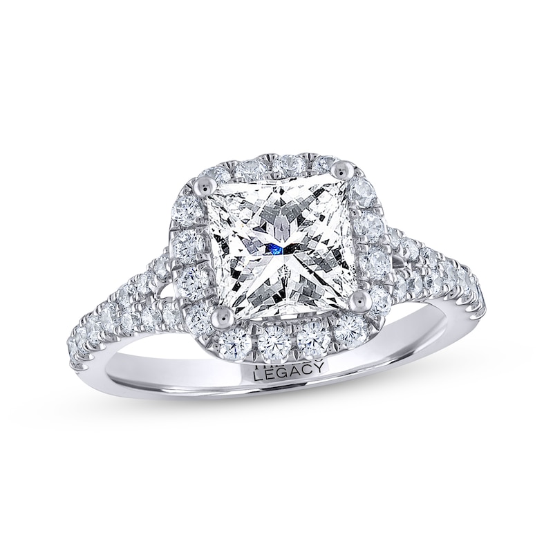 THE LEO Legacy Lab-Created Diamond Princess-Cut Engagement Ring 2-1/2 ct tw White Gold Plated