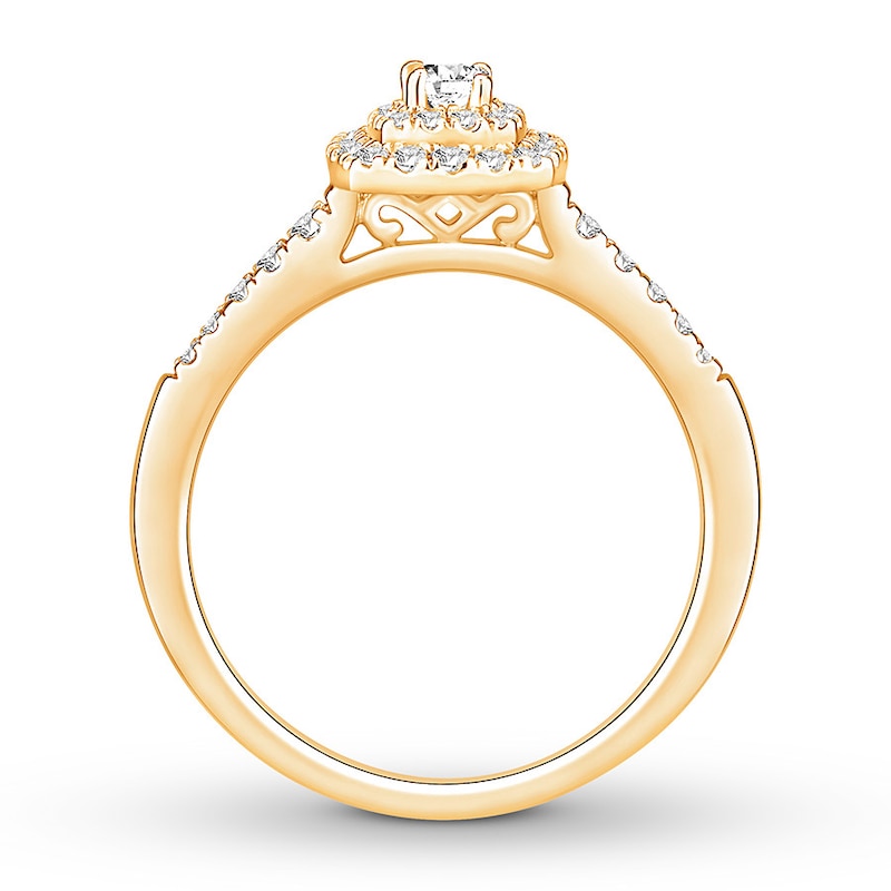 Diamond Engagement Ring 3/8 carat tw Round-cut Yellow Gold Plated