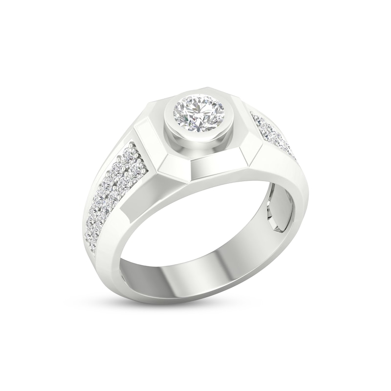 Men's Lab-Created Diamonds by Ring 1-1/4 ct tw White Gold Plated