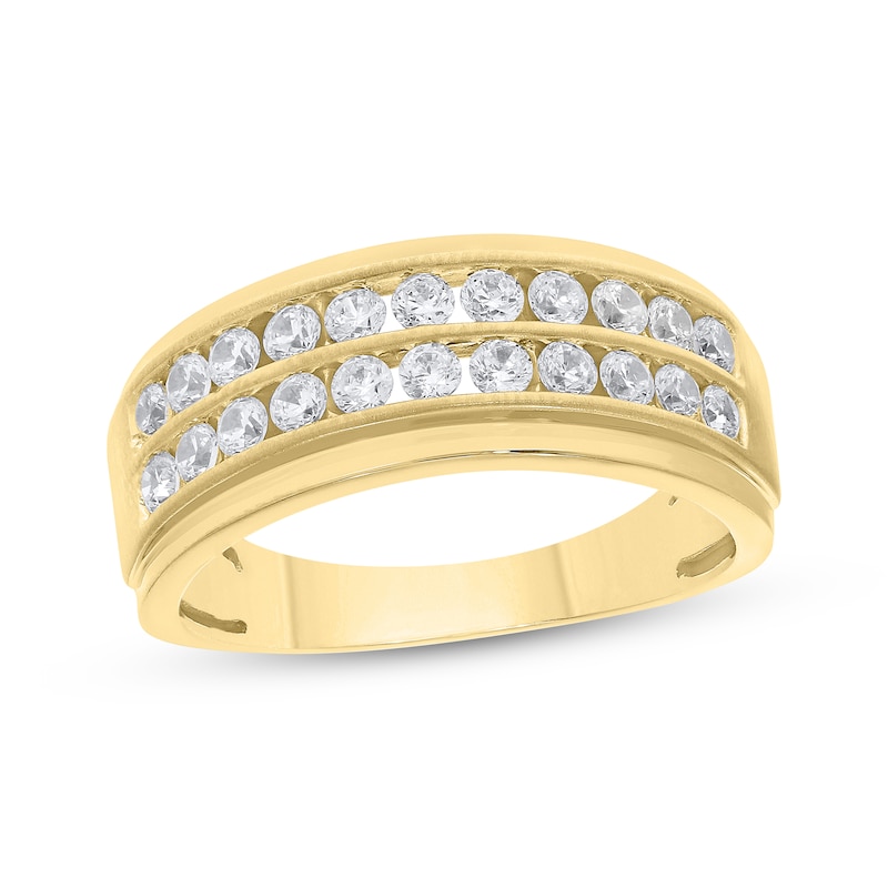 Men's Diamond Wedding Band 1 ct tw Yellow Gold Plated