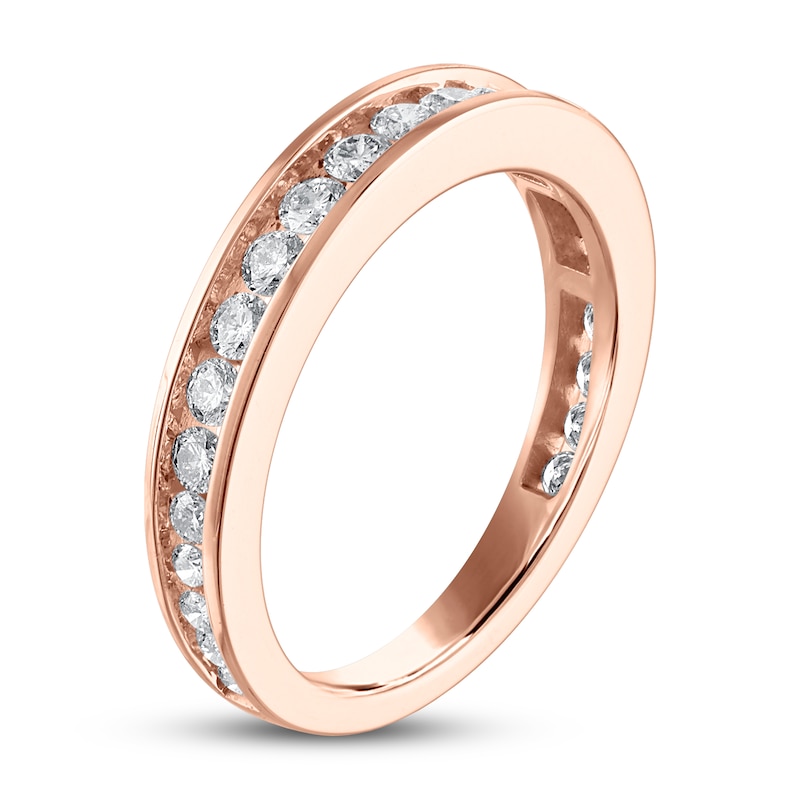 Diamond Wedding Band 3/4 ct tw Round-cut Rose Gold Plated