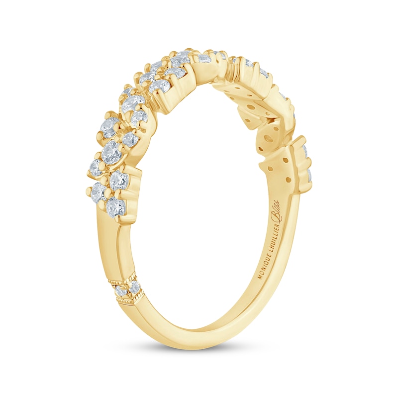 Monique Lhuillier Bliss Diamond Anniversary Ring 3/8 ct tw Yellow Gold Plated