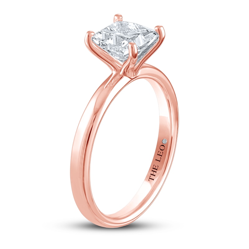 THE LEO Artisan Diamond Solitaire Engagement Ring 1-1/2 ct tw Princess-cut Rose Gold Plated