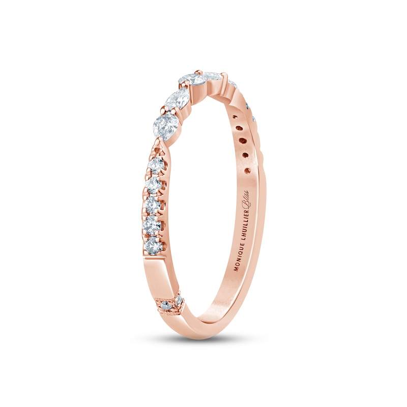 Monique Lhuillier Bliss Diamond Anniversary Band 1/3 ct tw Round & Pear-shaped Rose Gold Plated