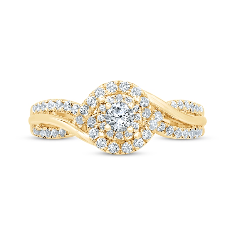 Diamond Engagement Ring 3/8 ct tw Round-cut Yellow Gold Plated