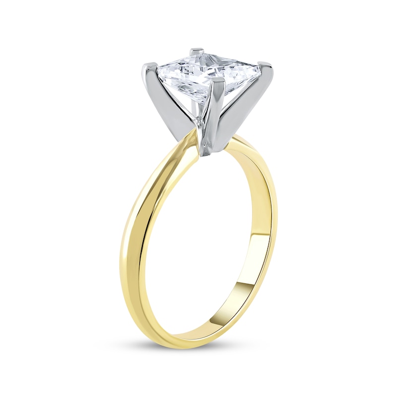 Lab-Created Diamonds by Princess-Cut Solitaire Engagement Ring 2-1/2 ct tw Yellow Gold Plated