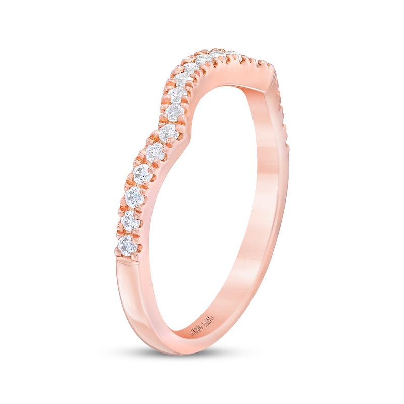 THE LEO First Light Diamond Contoured Wedding Band 1/4 ct tw Rose Gold Plated