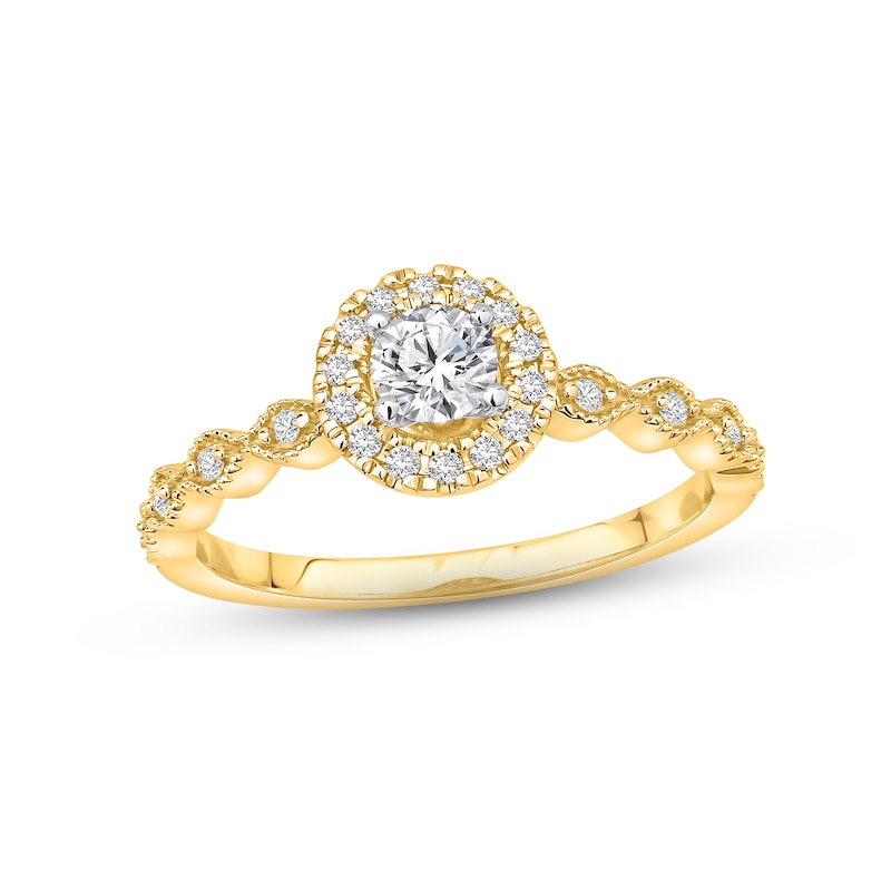 Diamond Engagement Ring 3/8 ct tw Round-cut Two-Tone Gold Plated