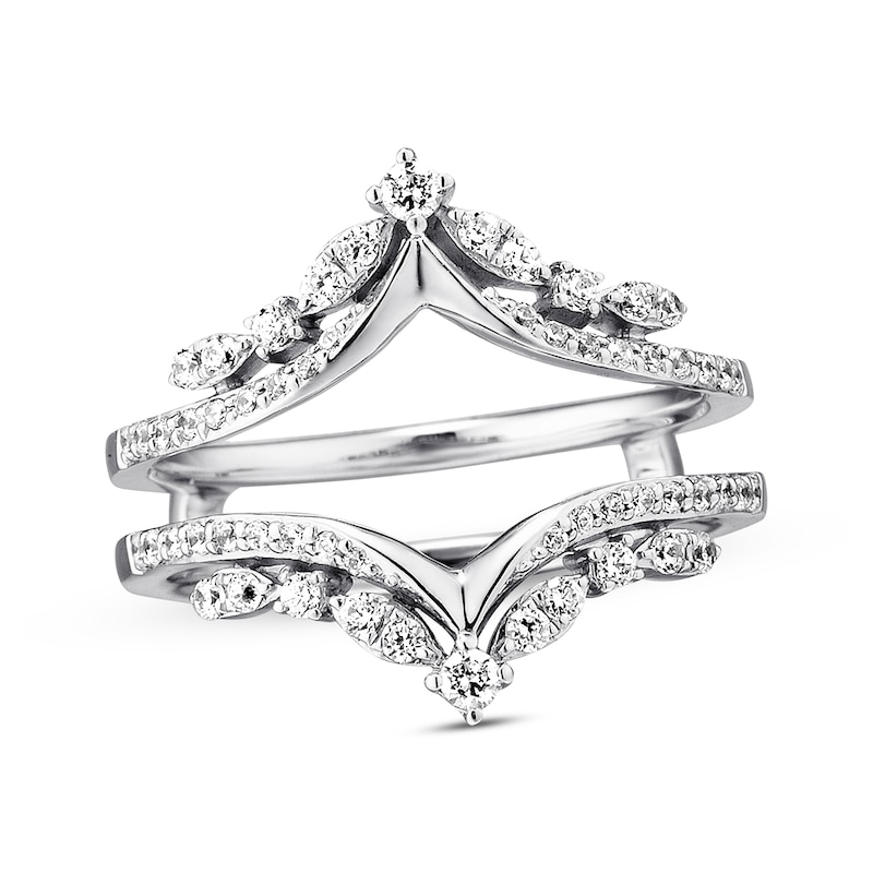 Diamond Enhancer Ring 1/2 ct tw Round-cut White Gold Plated