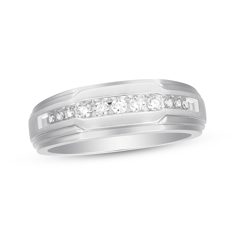 Men's Diamond Wedding Band 1/4 ct tw Round-cut White Gold Plated