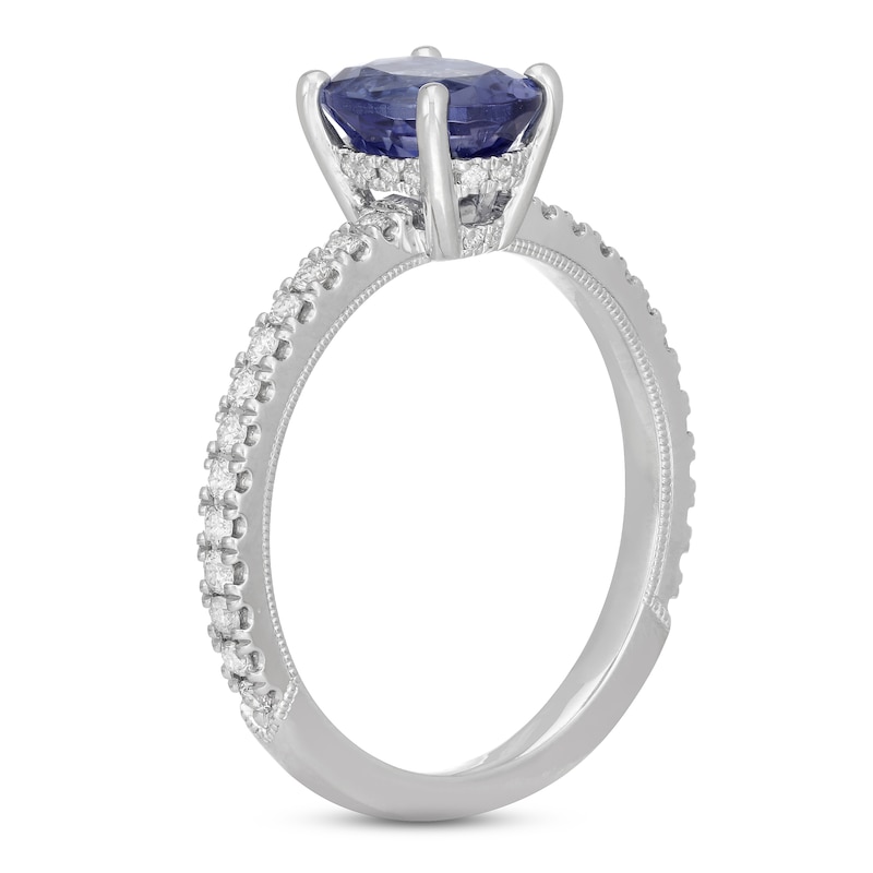 Neil Lane Tanzanite & Diamond Engagement Ring 1/3 ct tw Round-cut White Gold Plated