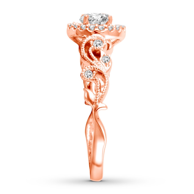 Diamond Engagement Ring 5/8 ct tw Round-cut Rose Gold Plated