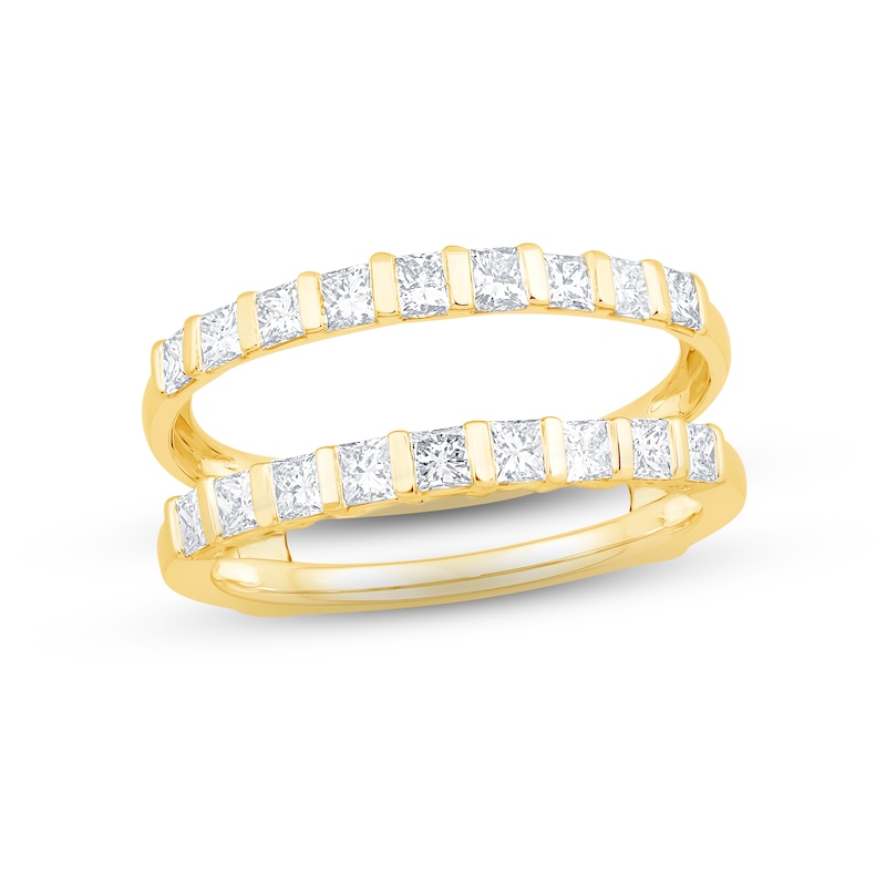 Diamond Enhancer Ring 1 ct tw Princess-cut Yellow Gold Plated