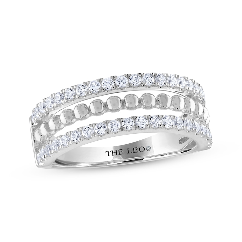 THE LEO Diamond Three-Row Anniversary Band 1/2 ct tw White Gold Plated