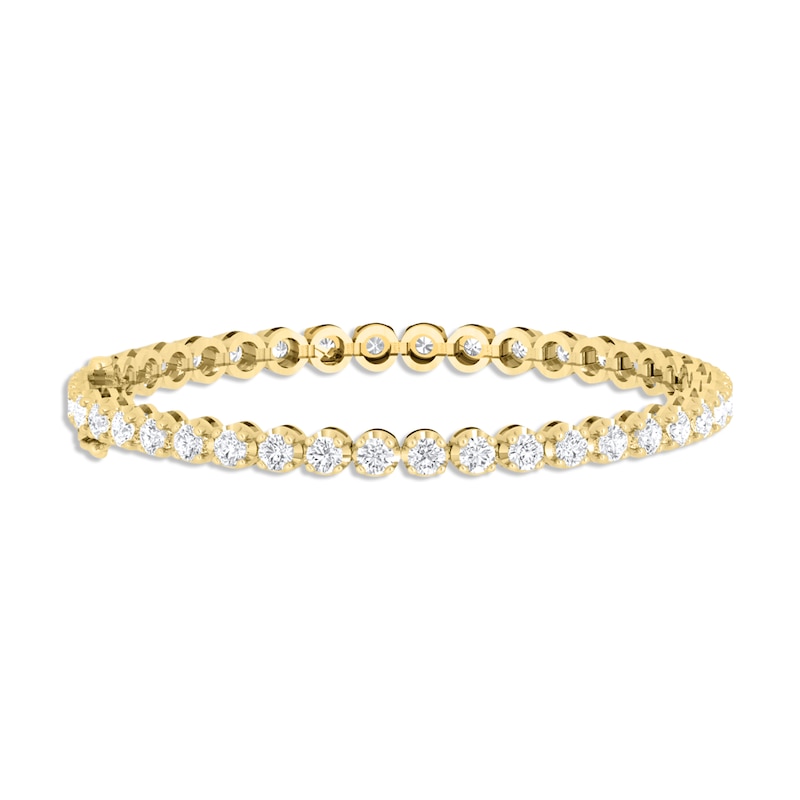 Lab-Created Diamonds by Line Bracelet 5 ct tw Yellow Gold Plated 7"