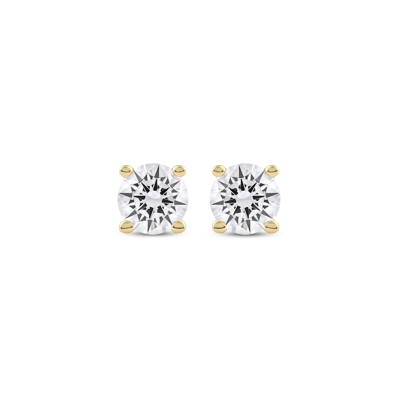 Lab-Created Diamonds by Round-Cut Solitaire Stud Earrings 1 ct tw Yellow Gold Plated
