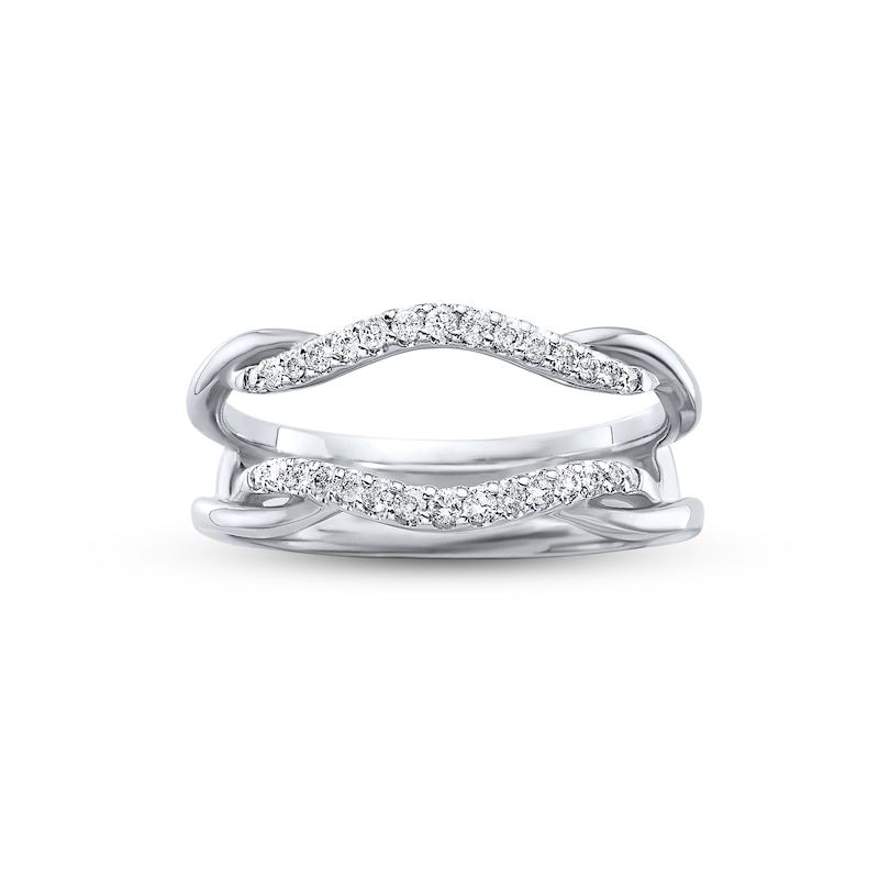 Diamond Wrap Ring 1/5 ct tw Round-cut White Gold Plated