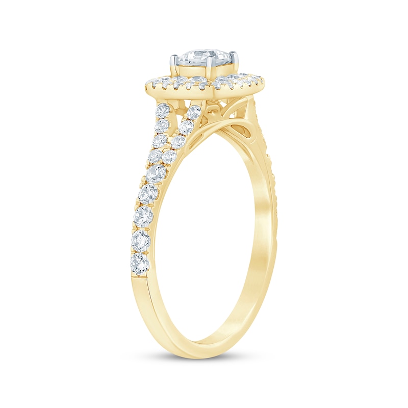 Princess-Cut Diamond Engagement Ring 1 ct tw Yellow Gold Plated