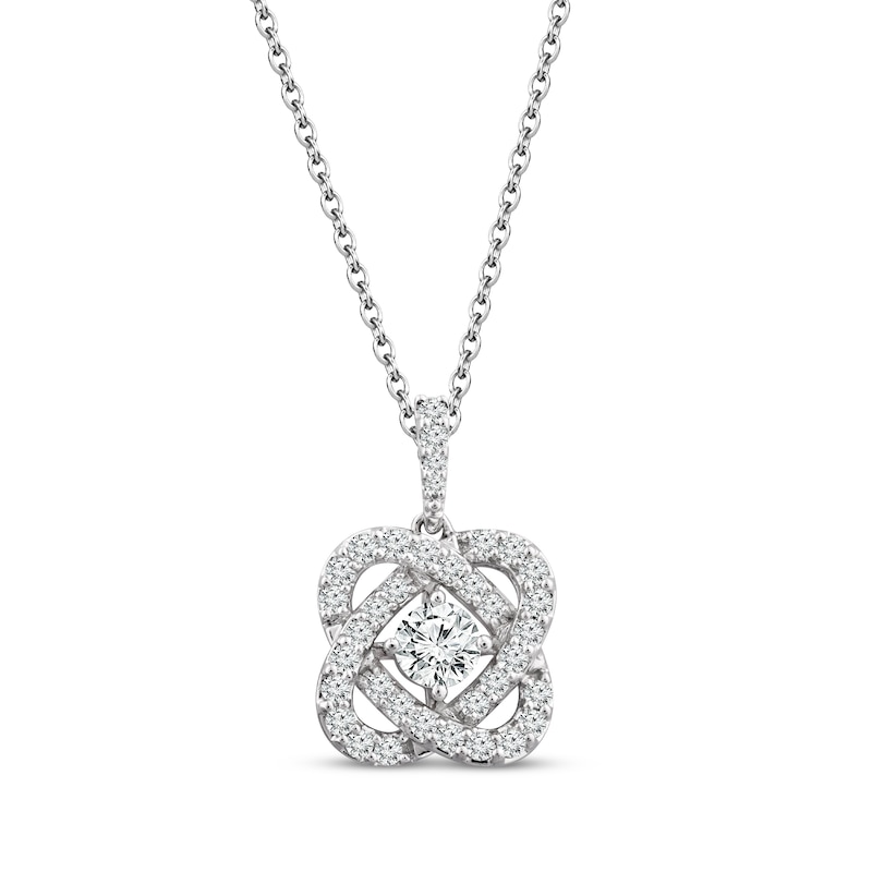 Center of Me Diamond Necklace 1 ct tw White Gold Plated 18"