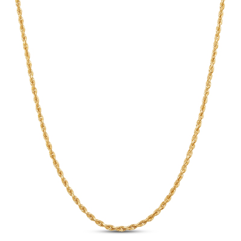 Solid Rope Chain Yellow Gold Plated 18"
