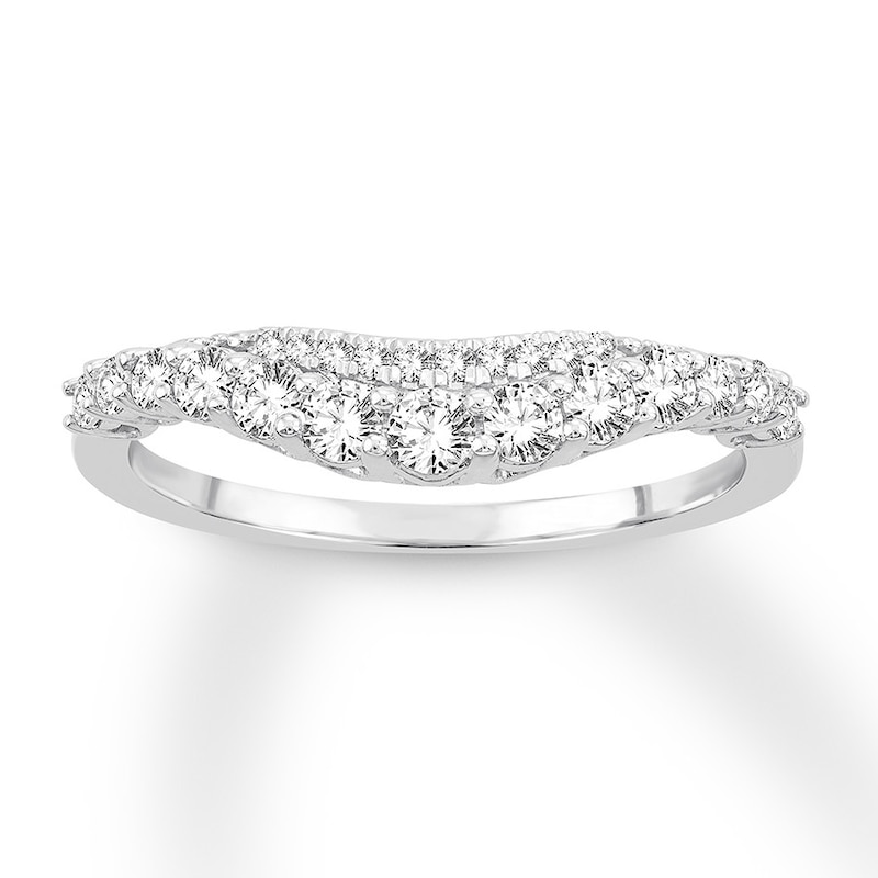 Diamond Anniversary Band 1/2 ct tw Round-cut White Gold Plated
