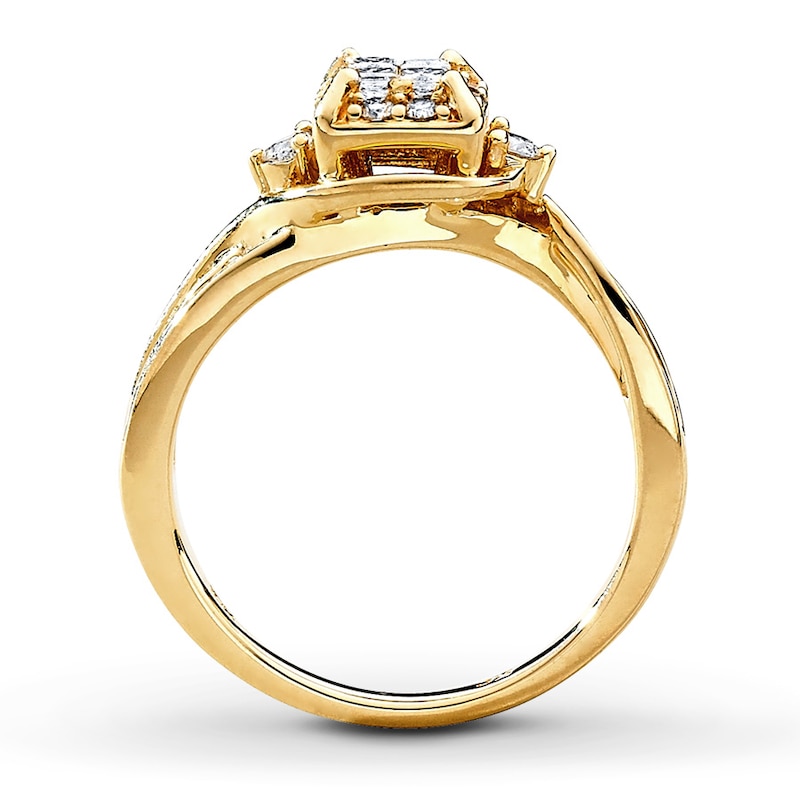Diamond Ring 5/8 ct tw Yellow Gold Plated