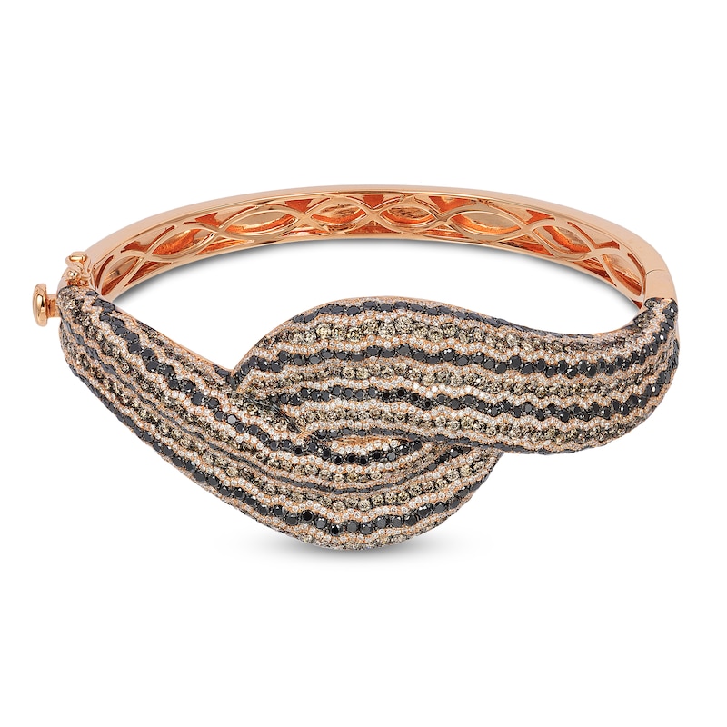 Le Vian Exotics Diamond Bangle 7-1/2 ct tw Strawberry Gold Plated
