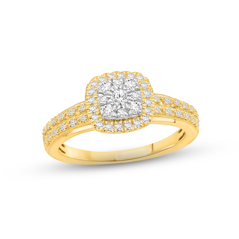 Diamond Engagement Ring 3/8 ct tw Round-cut Two-Tone Gold Plated