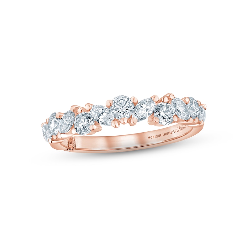 Monique Lhuillier Bliss Diamond Anniversary Band 1 ct tw Marquise & Round-cut Rose Gold Plated