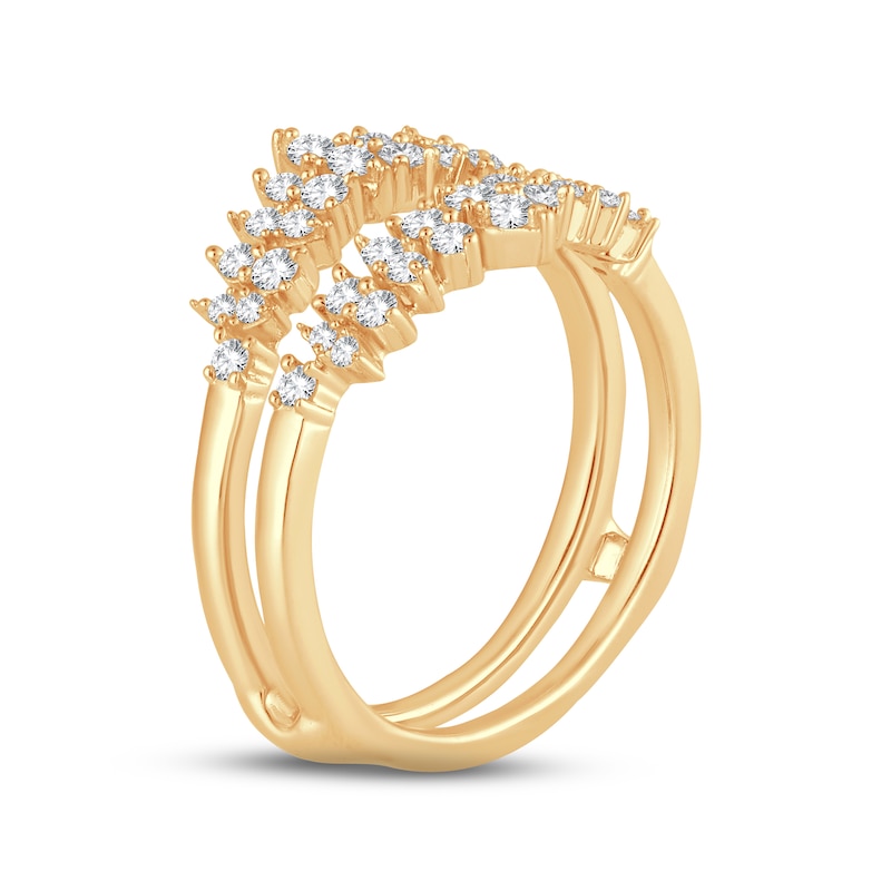 Diamond Enhancer Ring 1/2 ct tw Round-cut Yellow Gold Plated