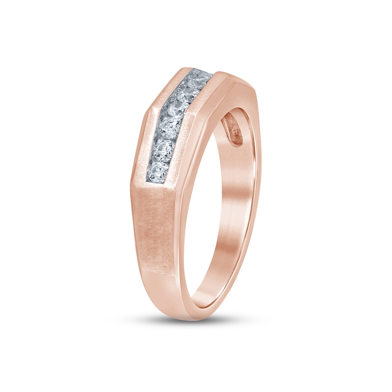 Men's Diamond Wedding Band 1/2 ct tw Round-cut Rose Gold Plated