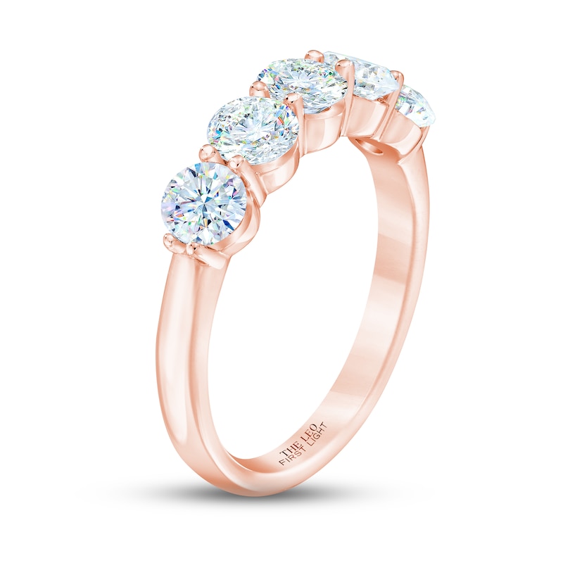 THE LEO First Light Diamond Anniversary Ring 1-1/2 ct tw Rose Gold Plated