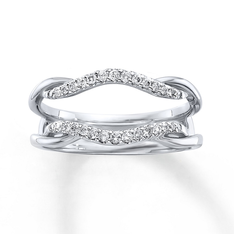 Diamond Enhancer Ring 1/5 ct tw Round-cut White Gold Plated