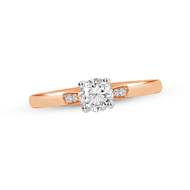 Diamond Engagement Ring 1/3 ct tw Round-cut Two-Tone Gold Plated
