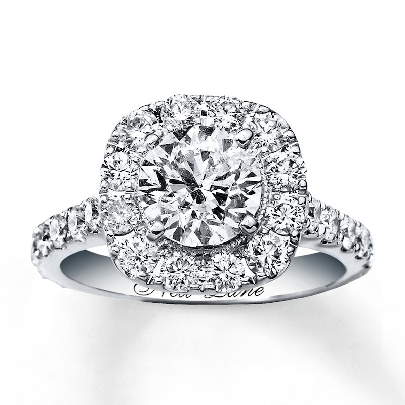 Neil Lane Engagement Ring 2-3/4 ct tw Round-cut Diamonds White Gold Plated
