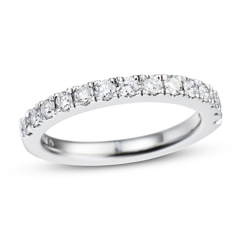 Diamond Wedding Band 1/2 ct tw Round-cut White Gold Plated