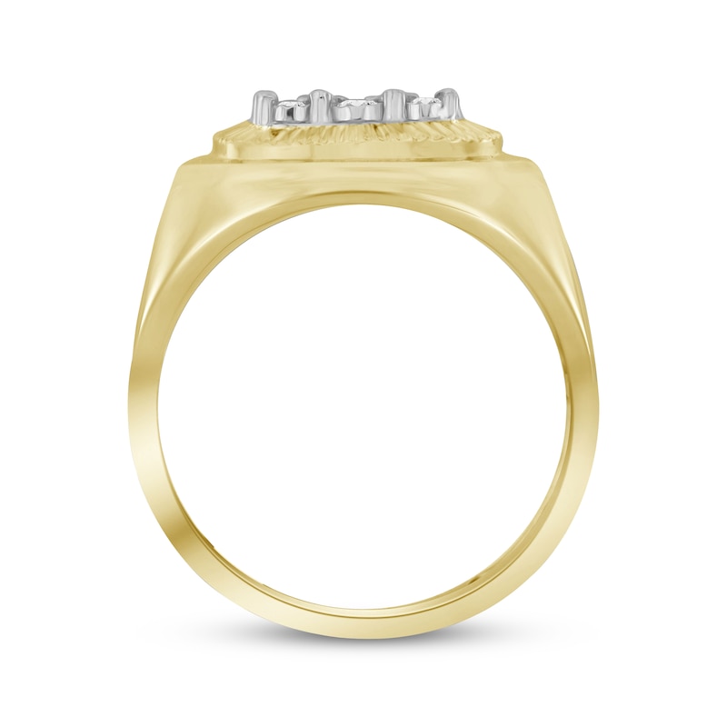 Men's Diamond Ring 1/4 ct tw Round-cut Yellow Gold Plated