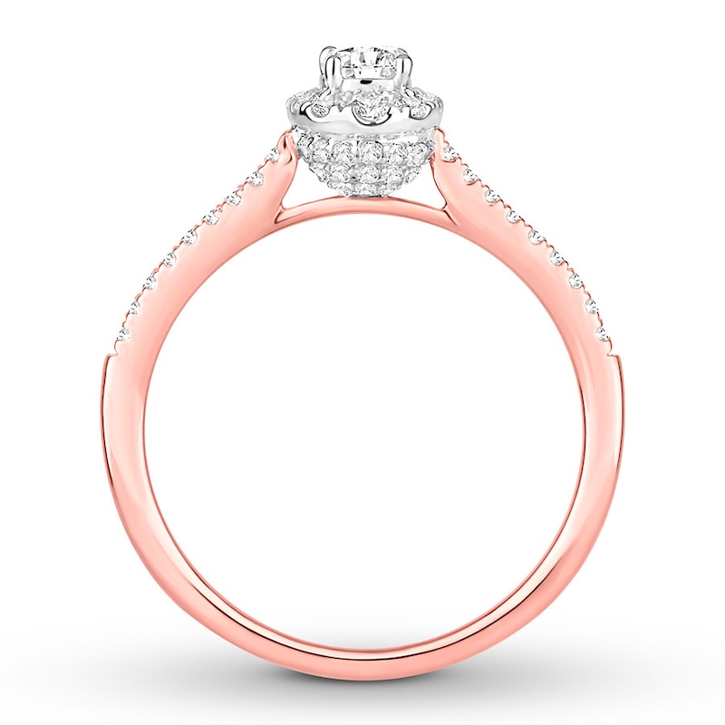 Diamond Engagement Ring 1/2 ct tw Round-cut Two-Tone Gold Plated