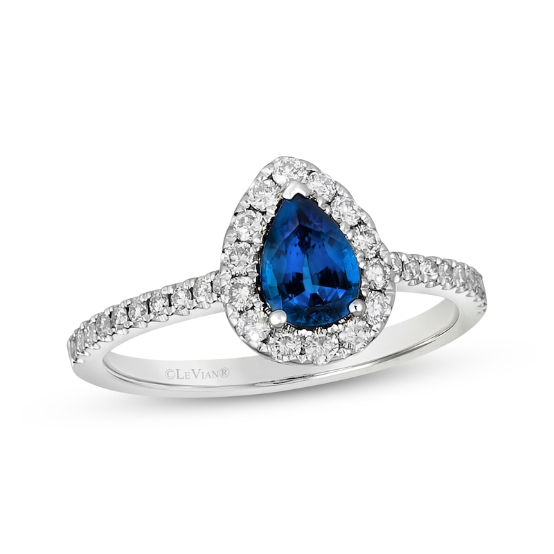 Le Vian Pear-Cut Sapphire Ring 3/8 ct tw Diamonds Vanilla Gold Plated
