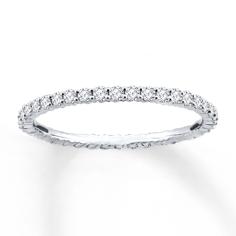 Diamond Eternity Ring 1/2 ct tw Round-cut White Gold Plated